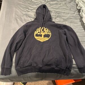 Timberland Men's Navy Hoodie with Gold Logo